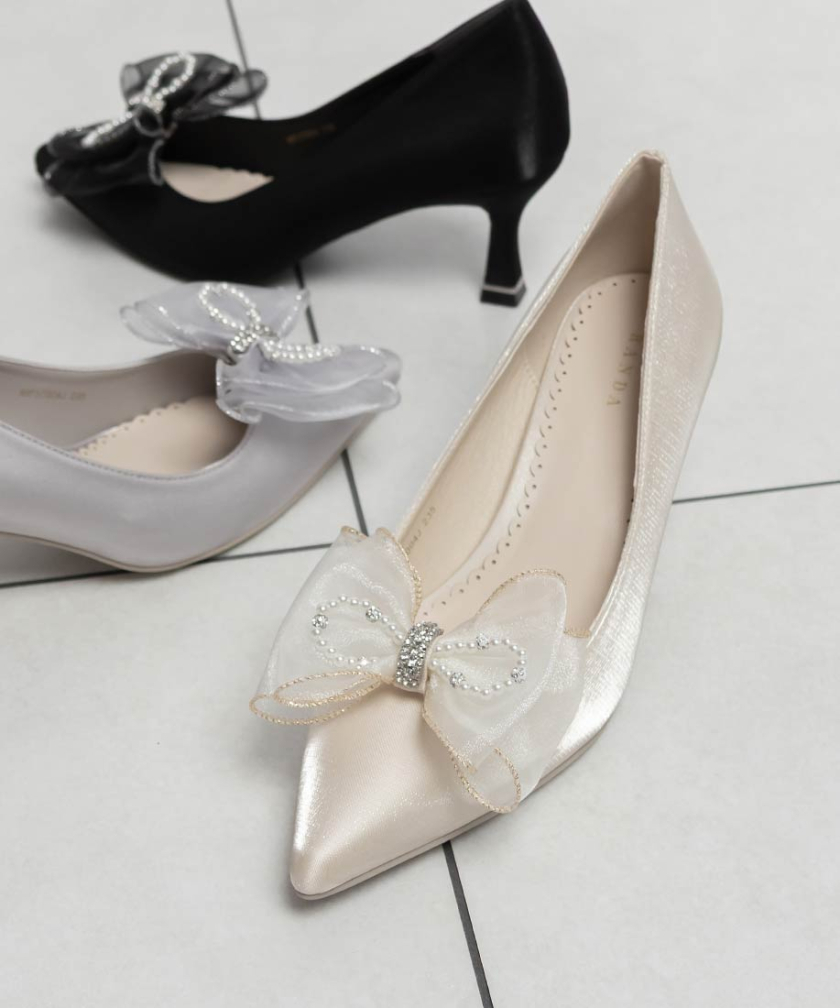 【RANDA】2WAY シアーリボンパンプス