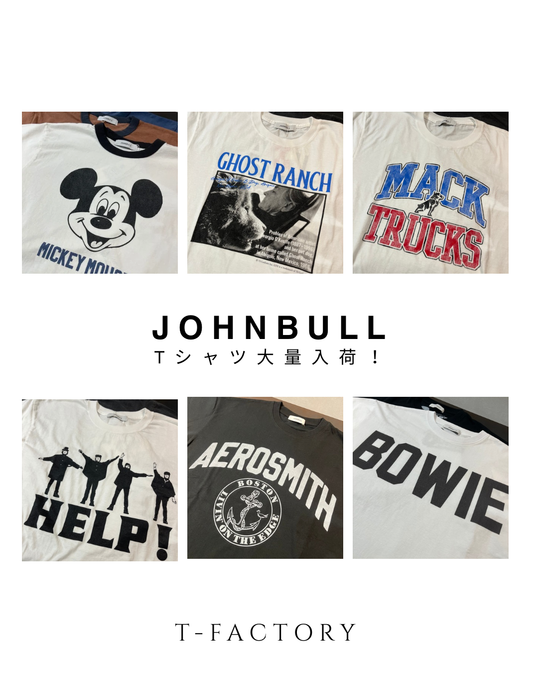 大人気！JOHNBULLのTシャツ大量入荷